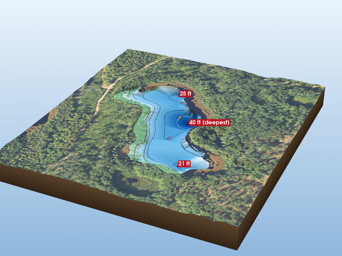 Depth map of Toivola Lakes