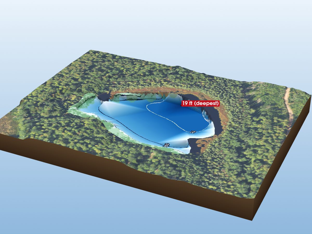 Depth map of Toivola Lakes