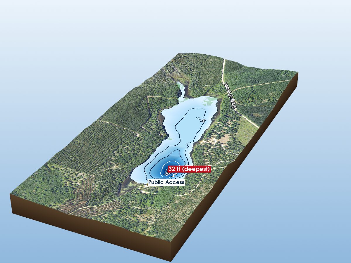 Depth map of Tomahawk Lake