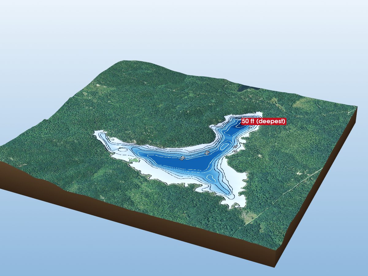 Depth map of Tomahawk Lake