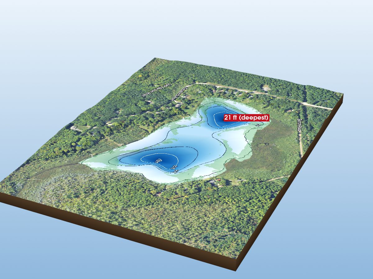 Depth map of Tonawanda Lake