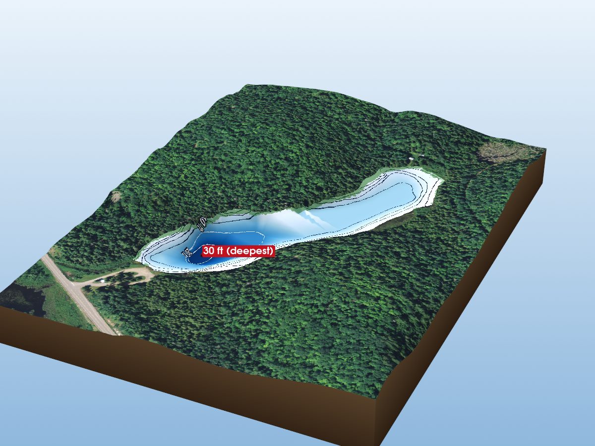 Depth map of Tooeys Lake