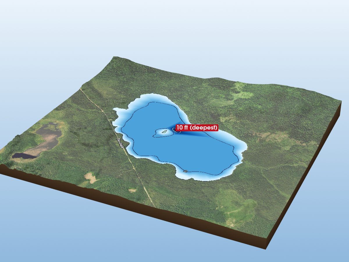 Depth map of Toohey Lake