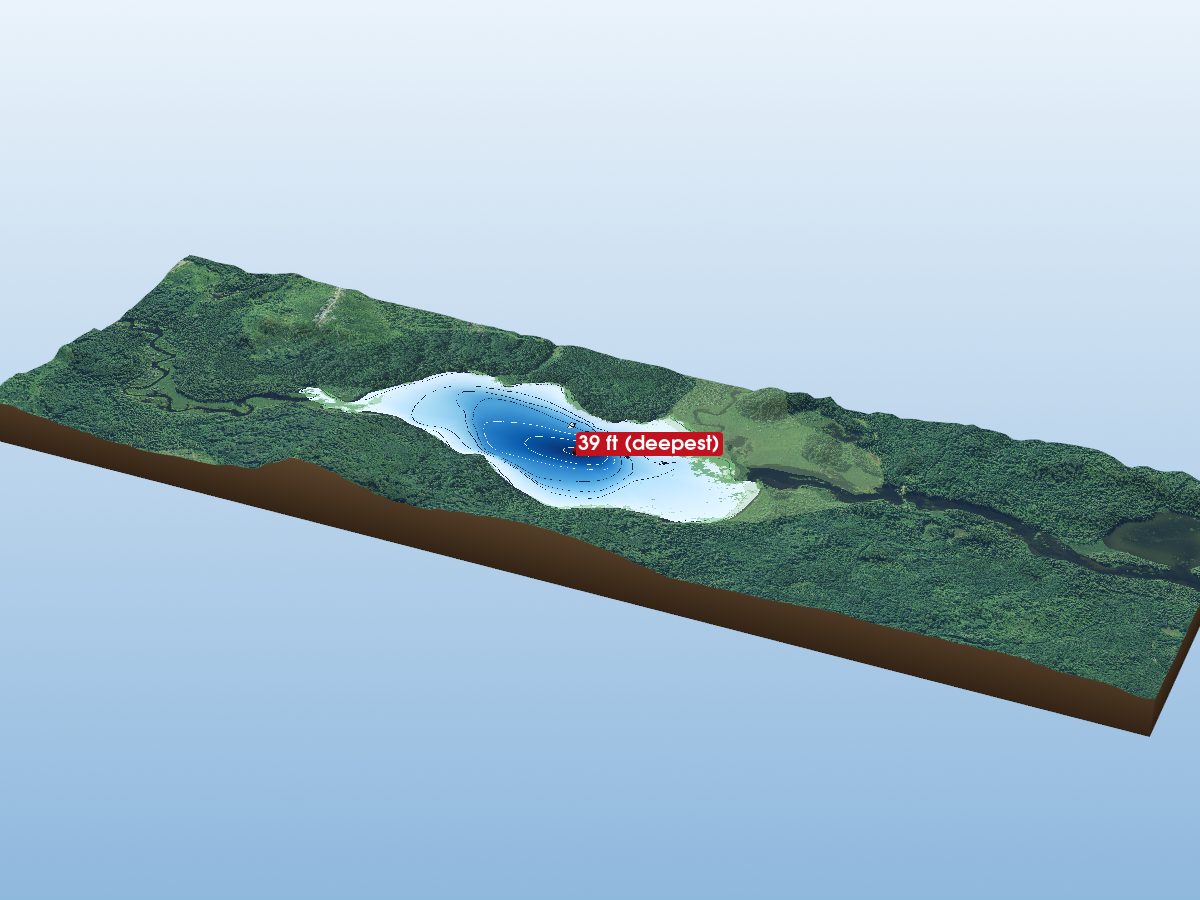 Depth map of Tooms Lake