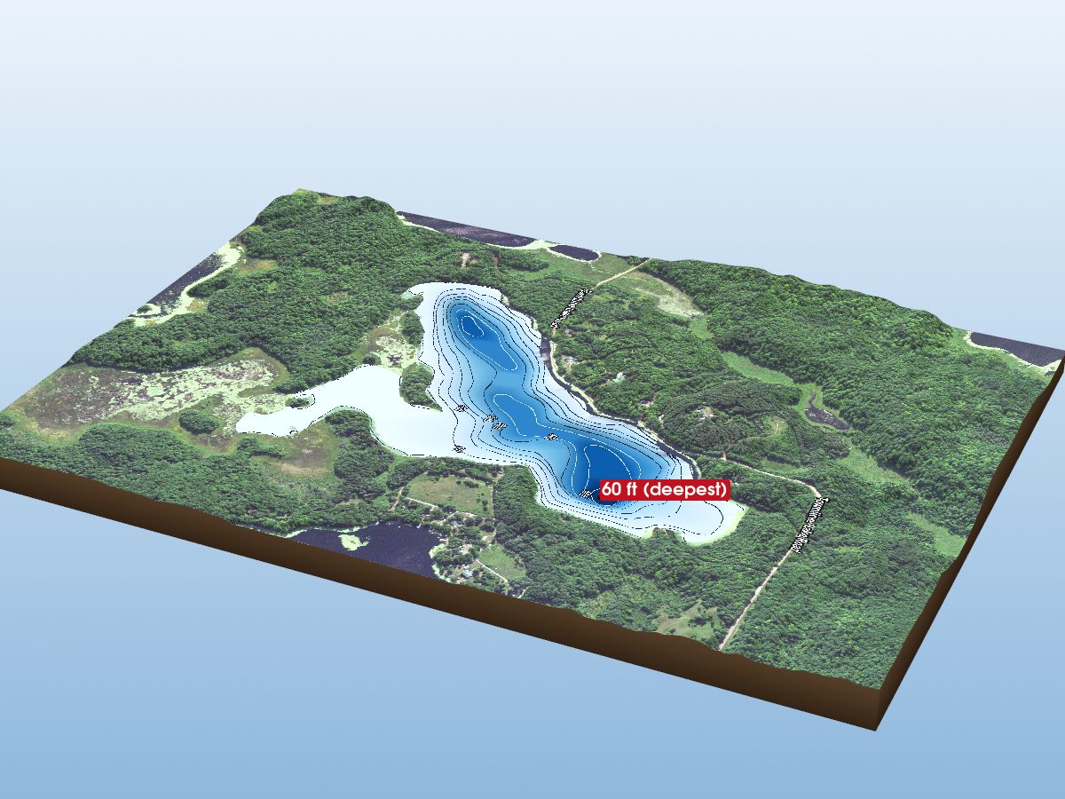 Depth map of Town Line Lake