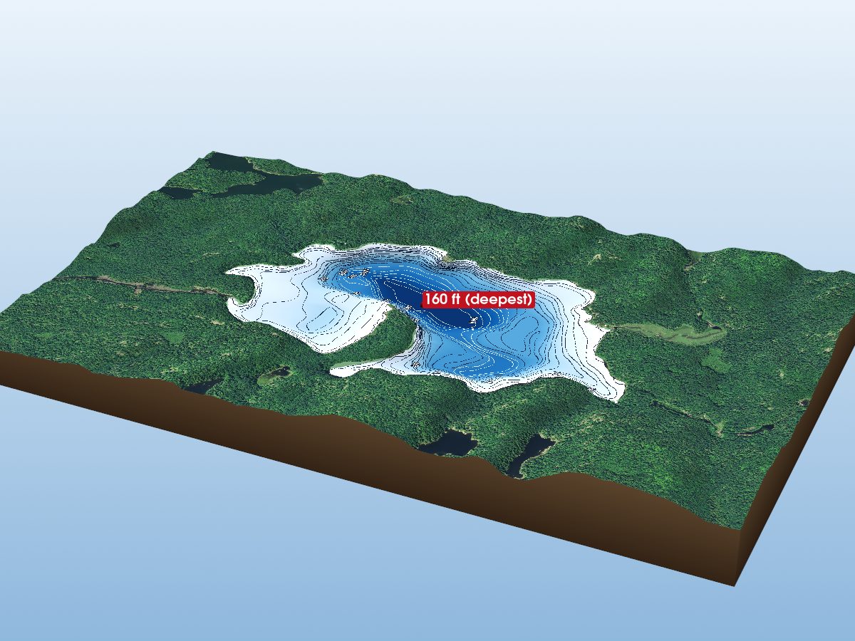 Depth map of Town Line Lake