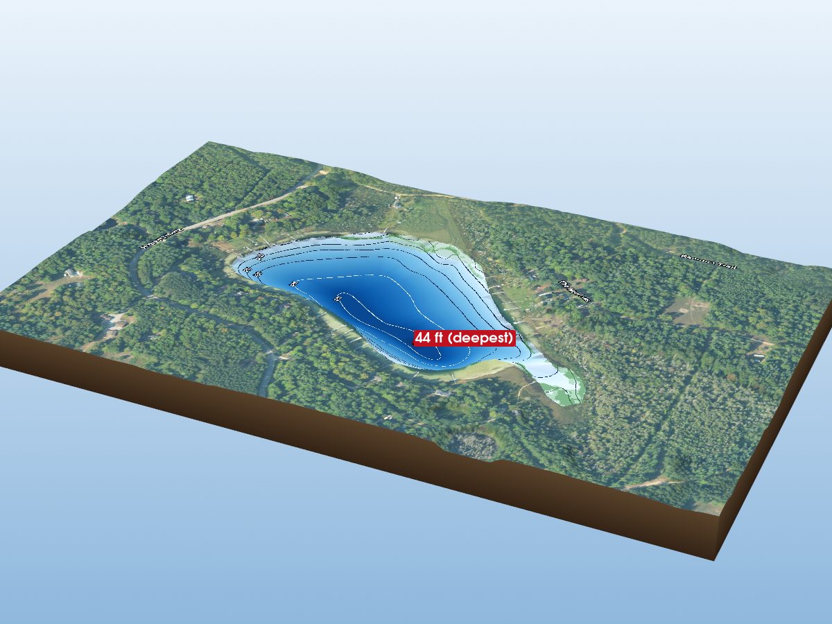 Depth map of Town Line Lake