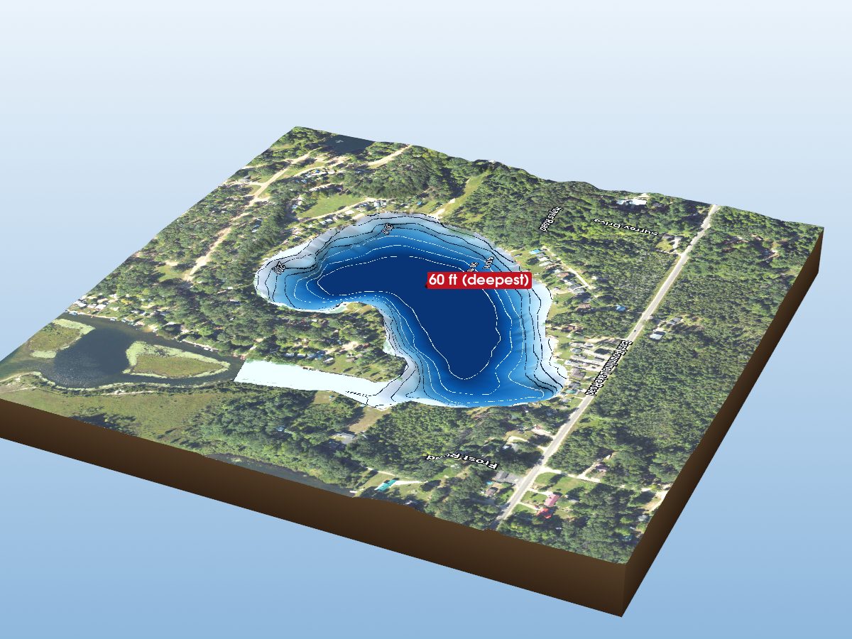 Depth map of Townline Lake