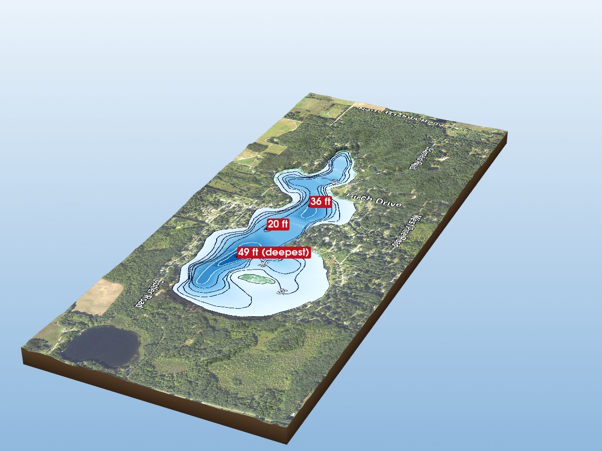 Depth map of Townline Lake