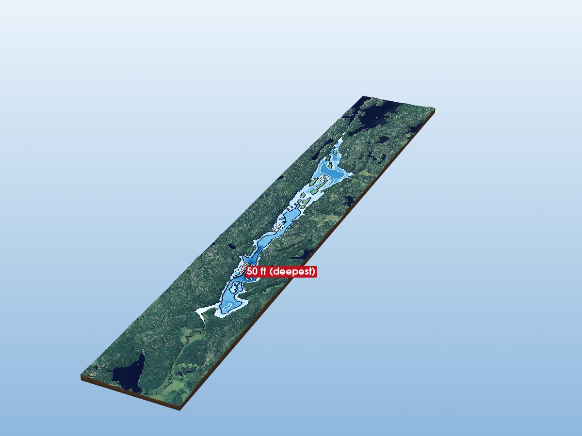 Depth map of Trapline Lake