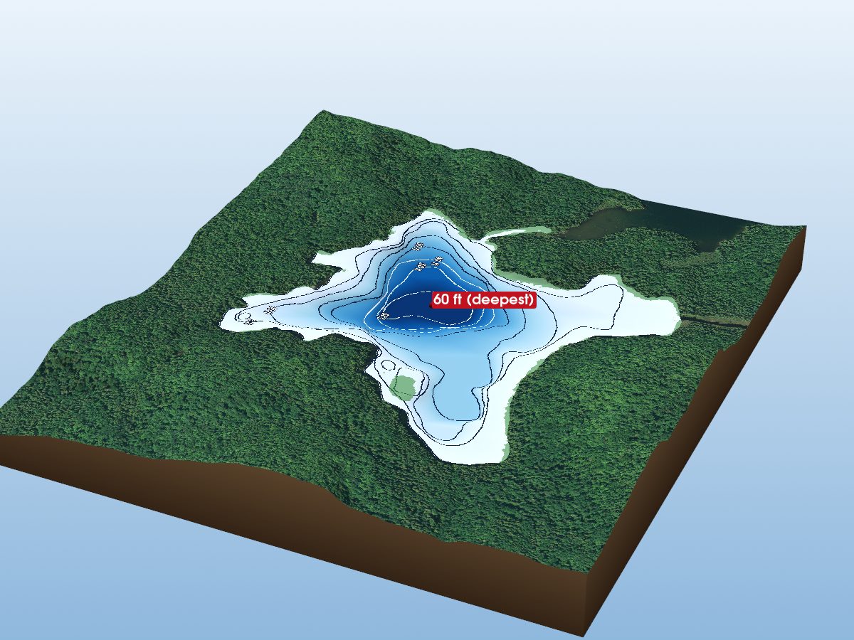 Depth map of Trapper Lake