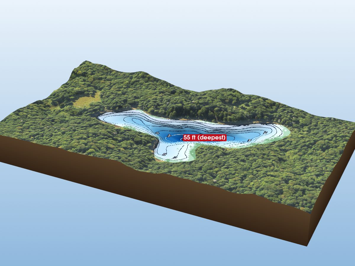 Depth map of Trapper Lake