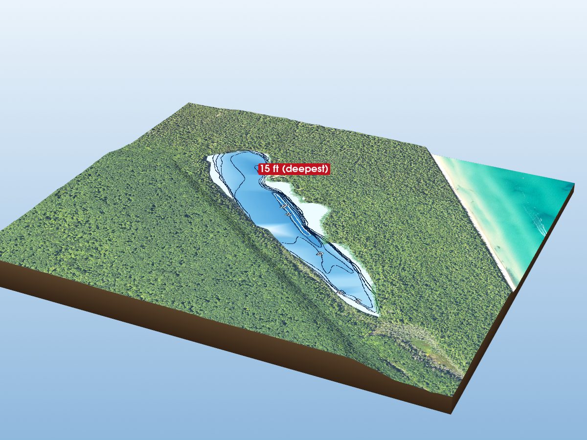 Depth map of Trappers Lake