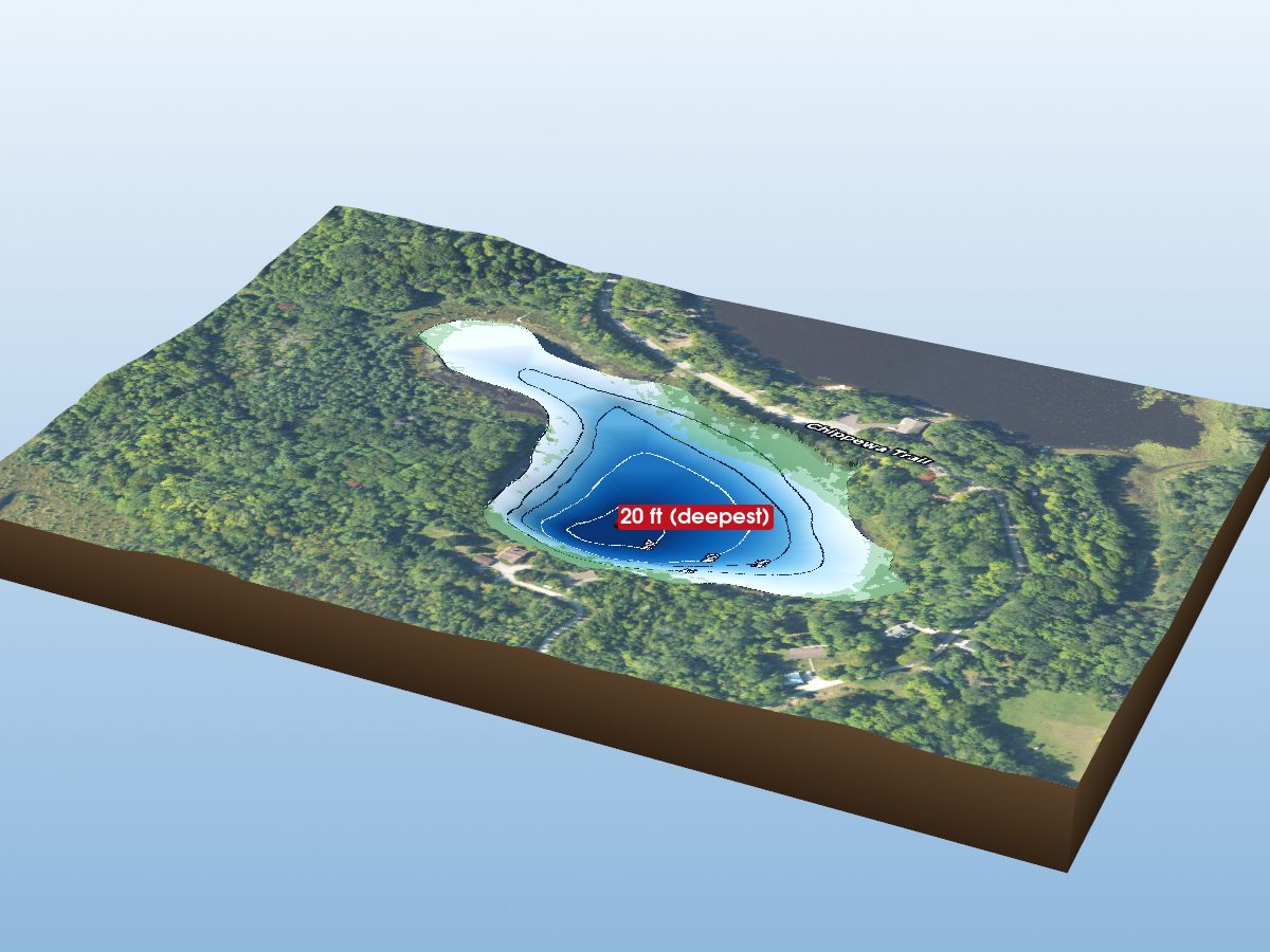Depth map of Traverse Lake, East