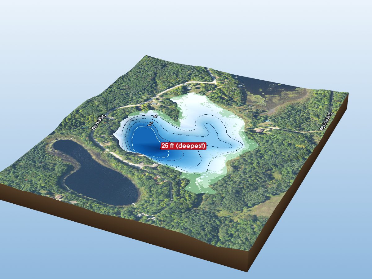 Depth map of Traverse Lake, Middle