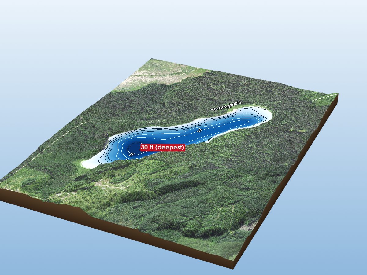 Depth map of Trestle Lake