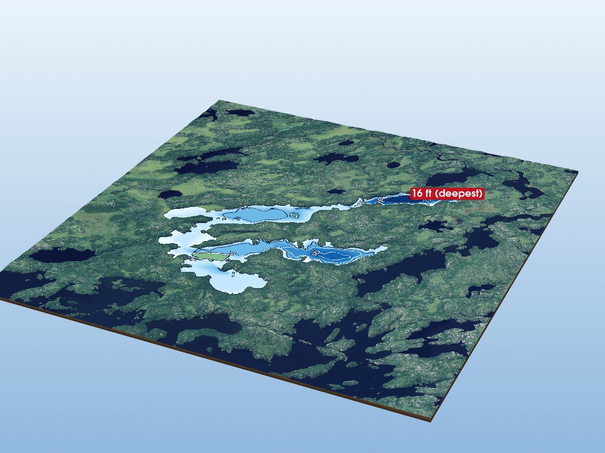Depth map of Trident Lake