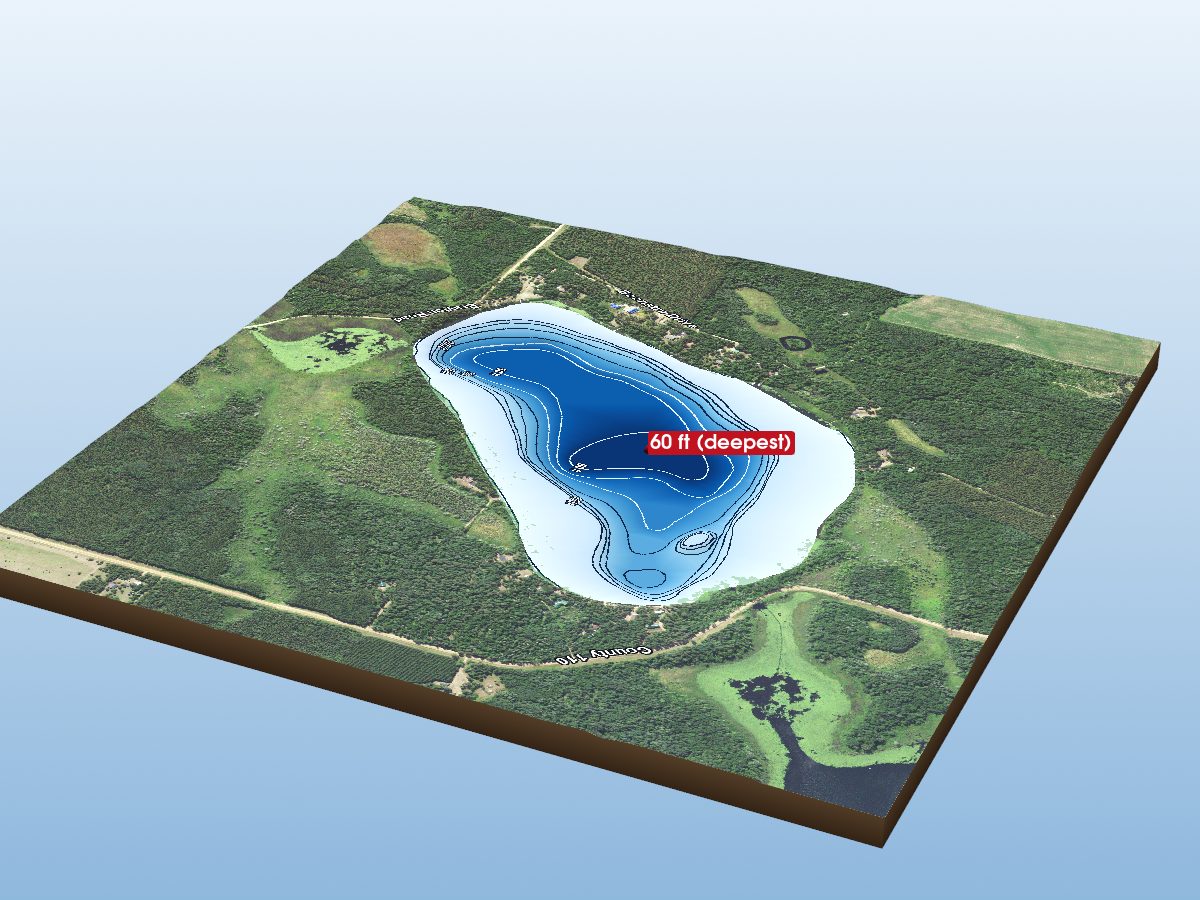 Depth map of Tripp Lake