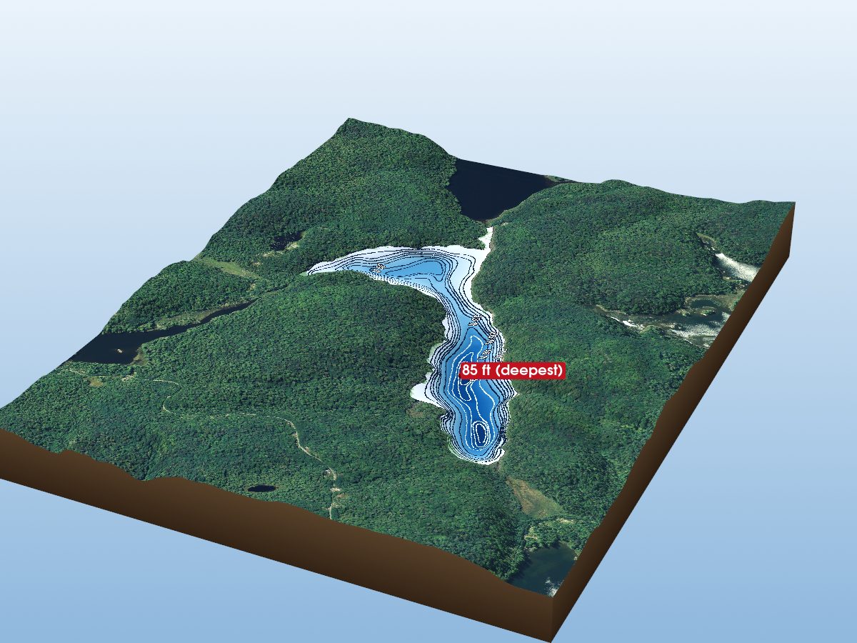 Depth map of Trottingfox Lake
