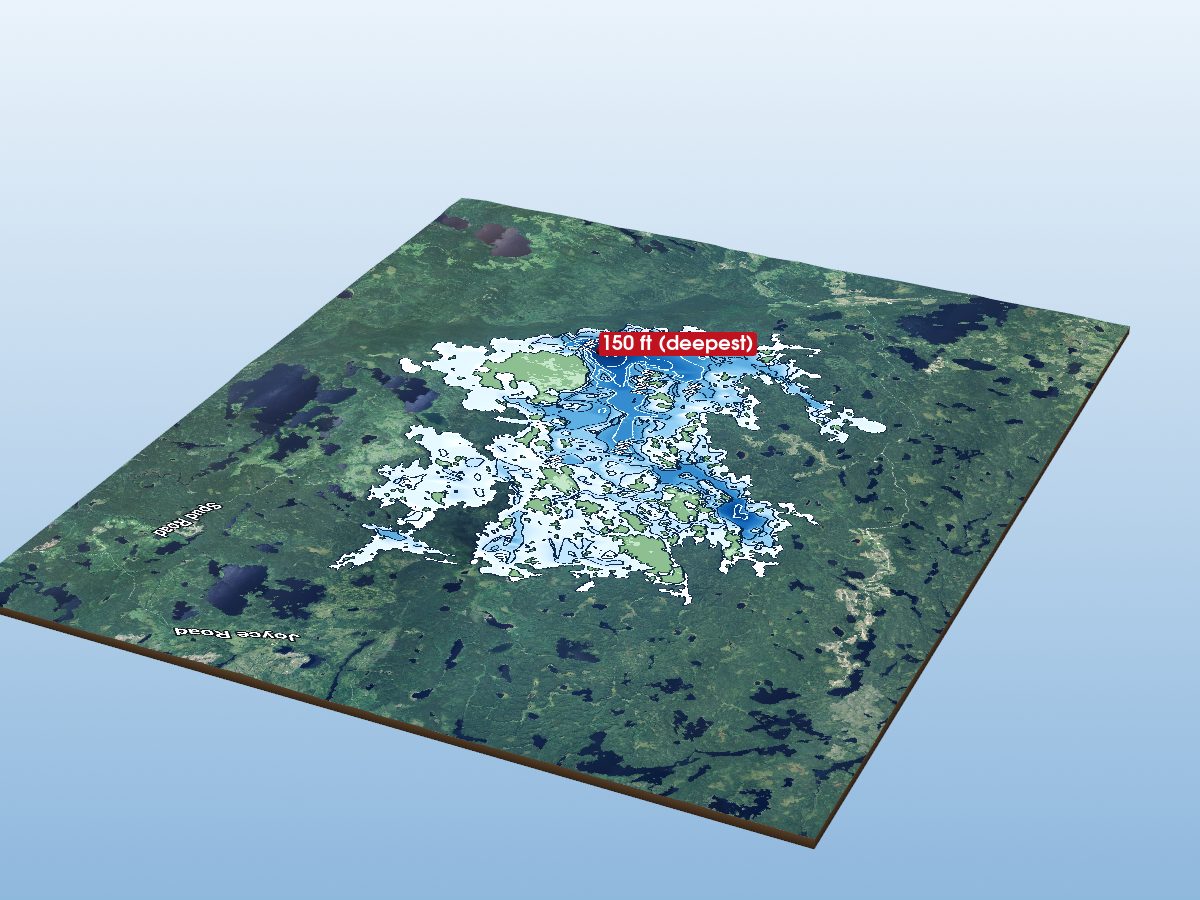 Depth map of Trout Lake