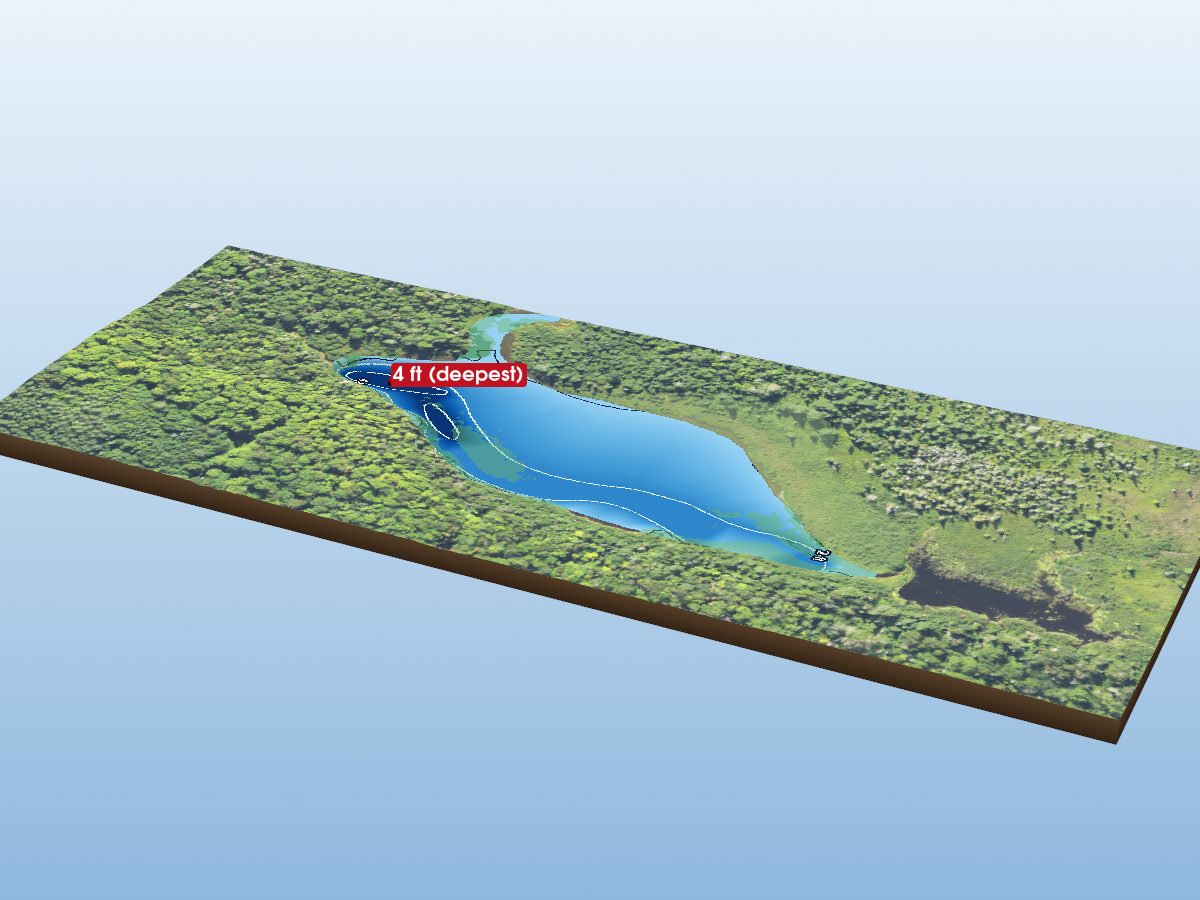 Depth map of Trout Lake Pond, North