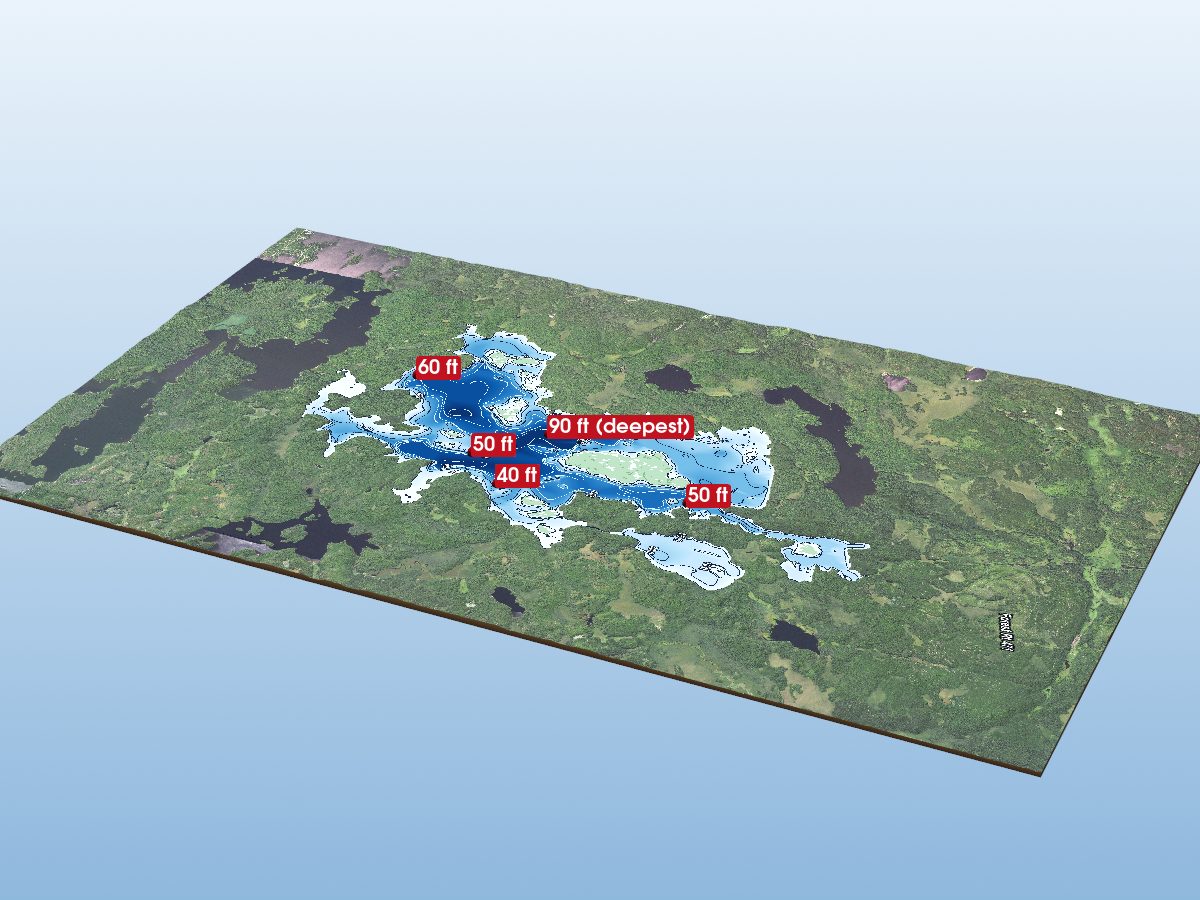 Depth map of Trout Lake