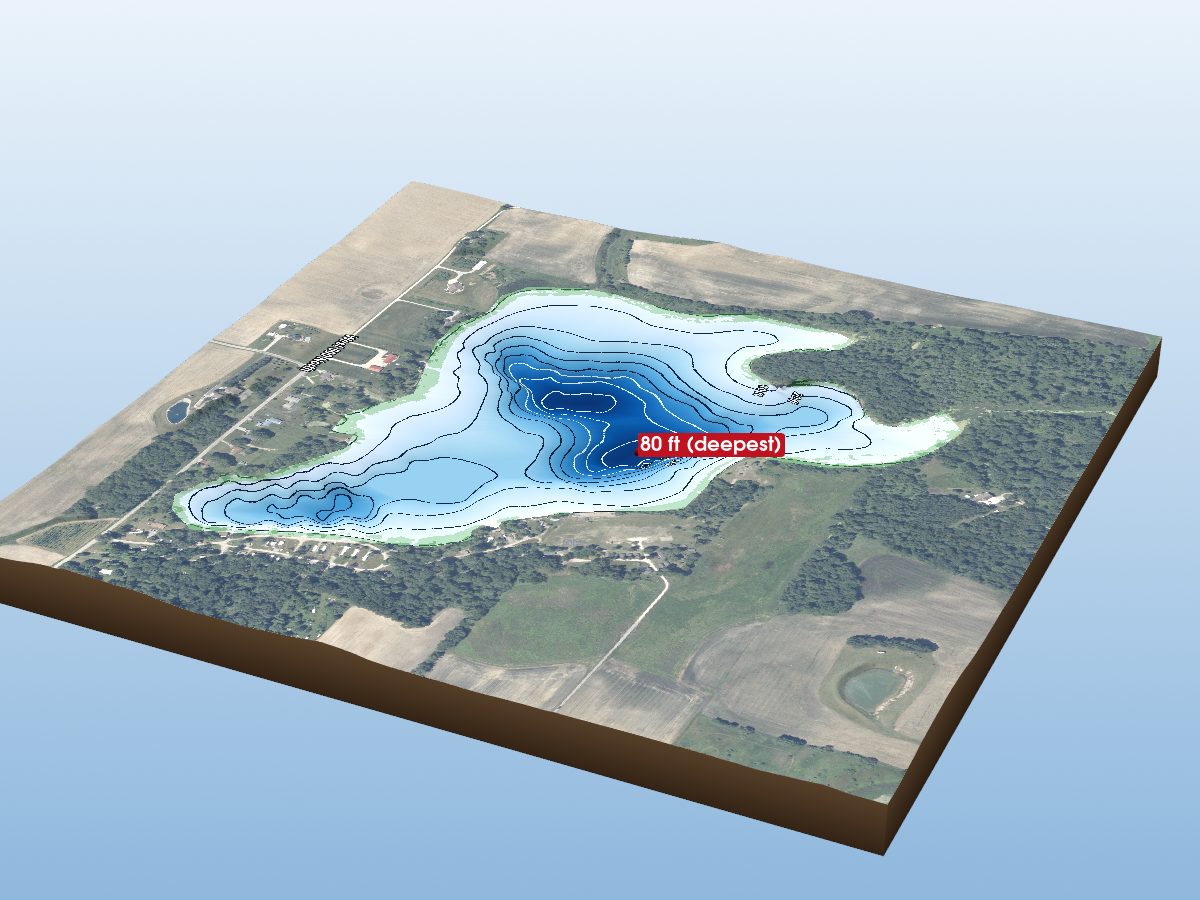 Depth map of Troy-Cedar Lake