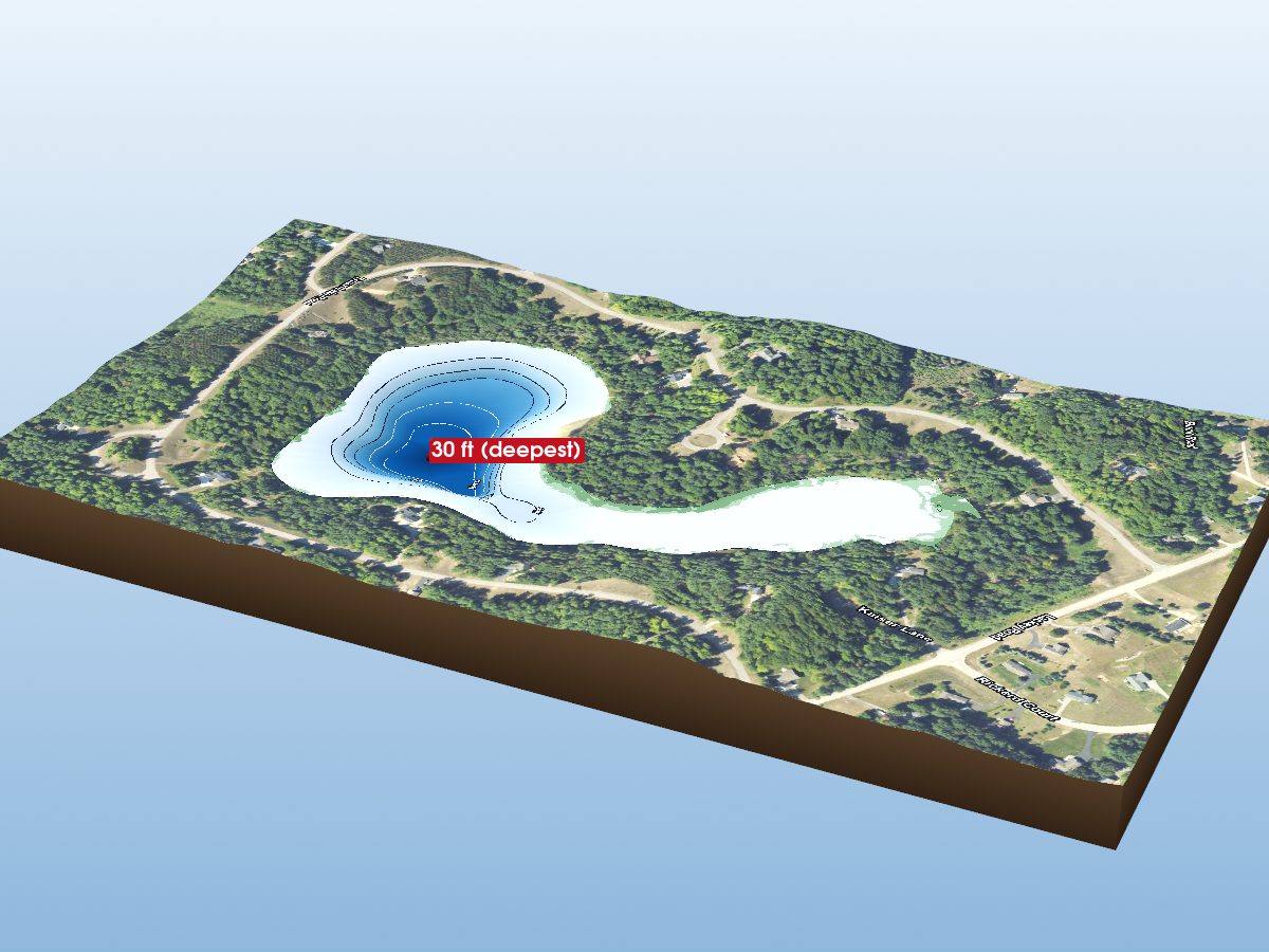 Depth map of Truax Lake