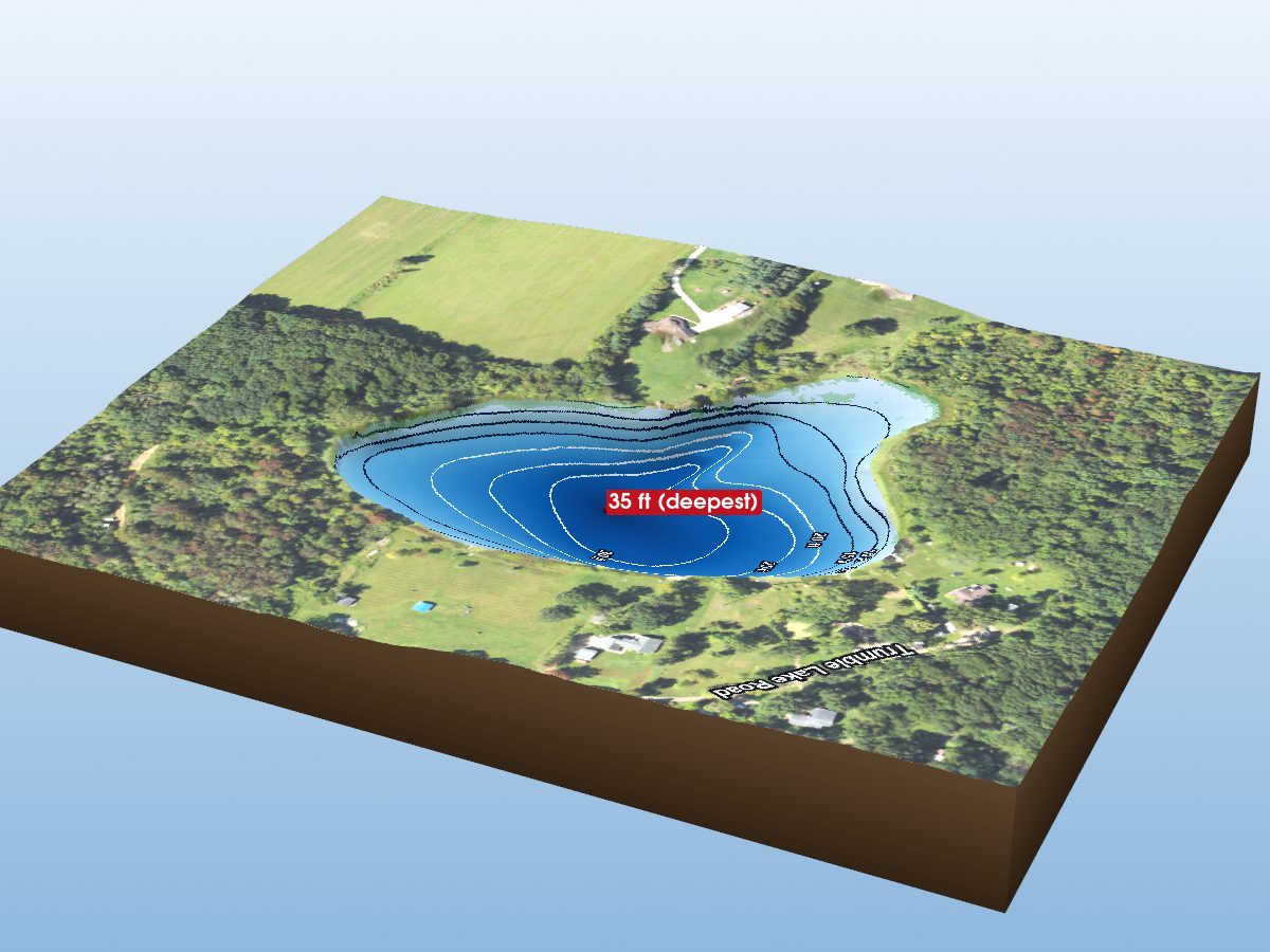 Depth map of Trumbull Lake