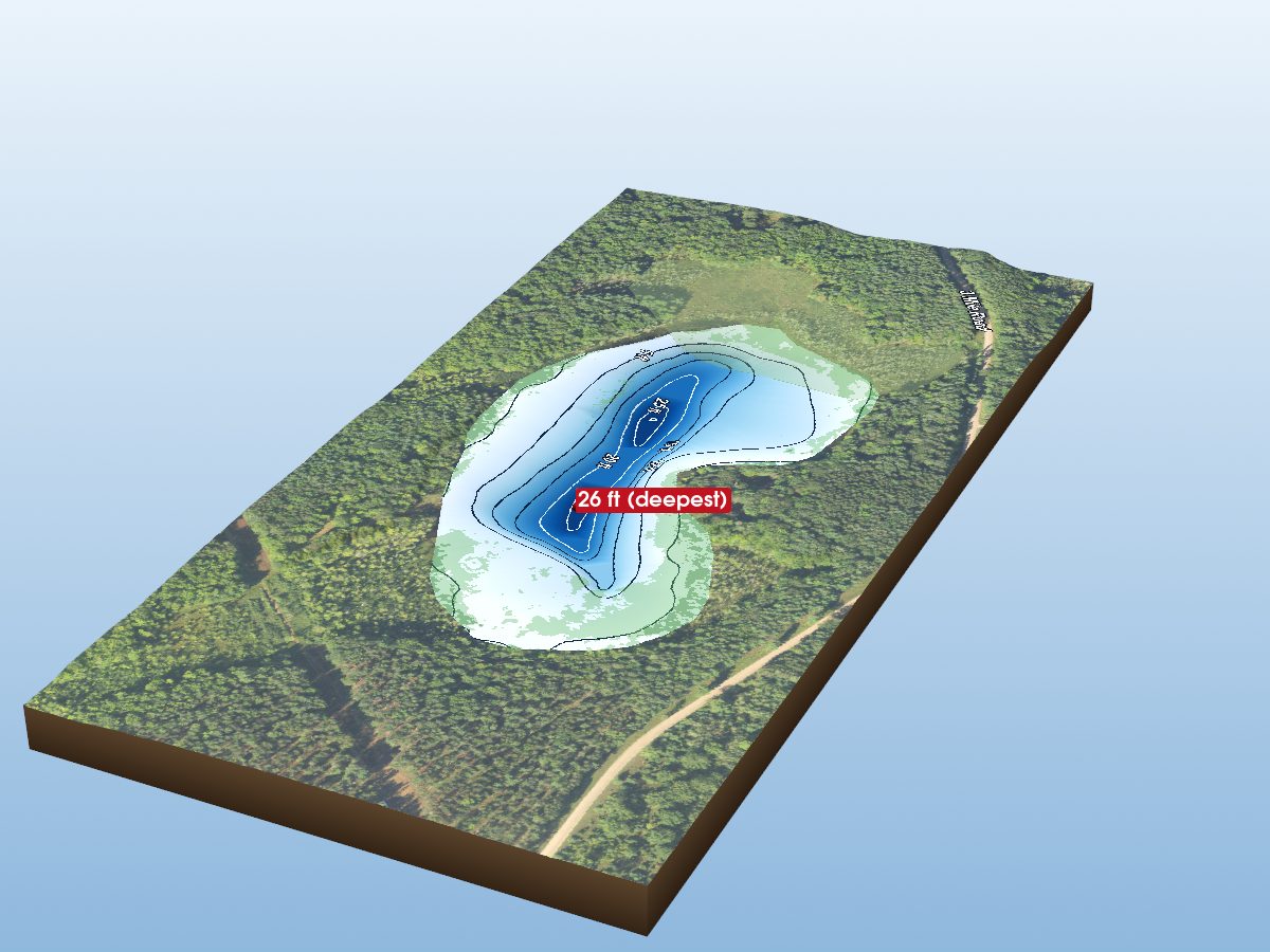 Depth map of Tubs Lake