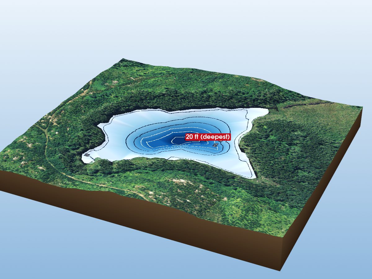 Depth map of Tuesday Lake (Unnamed L.)