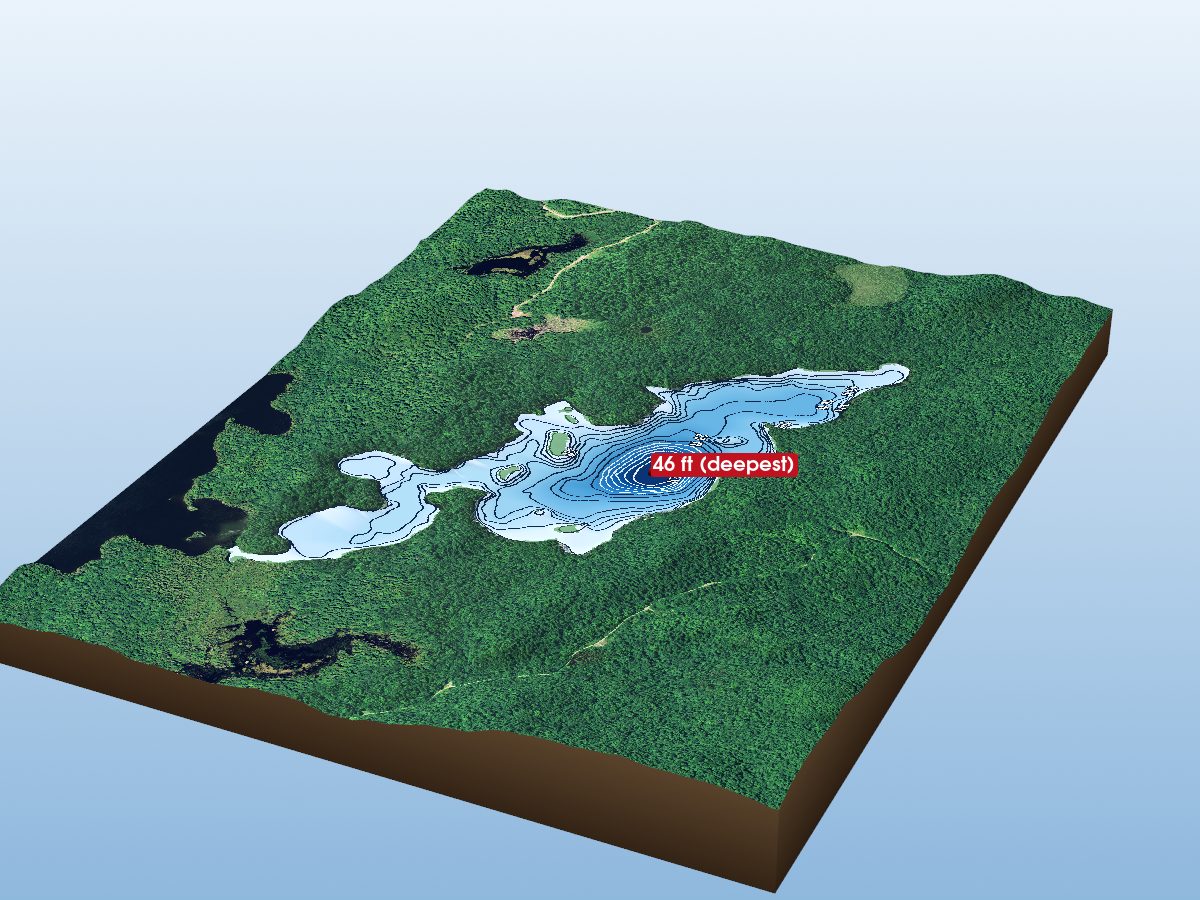 Depth map of Tupper Lake