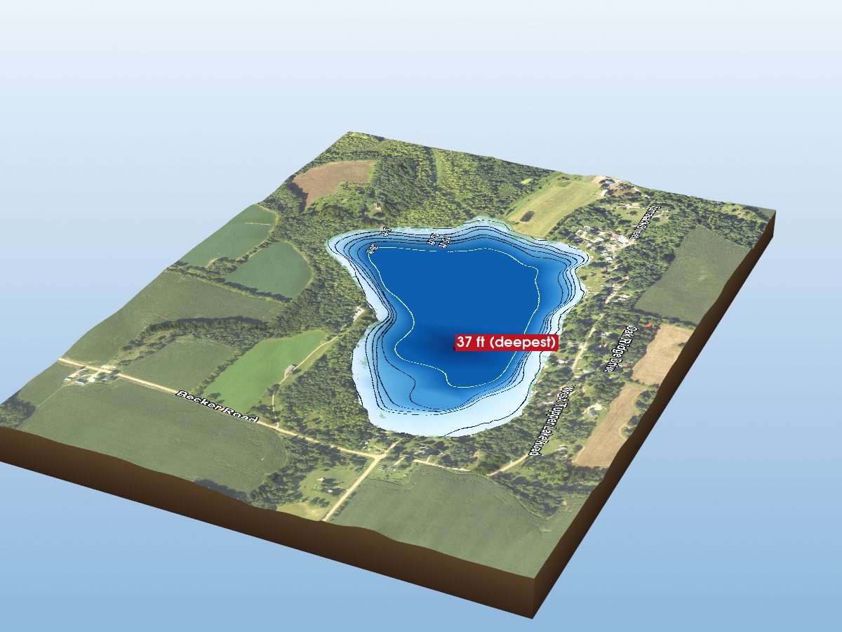 Depth map of Tupper Lake