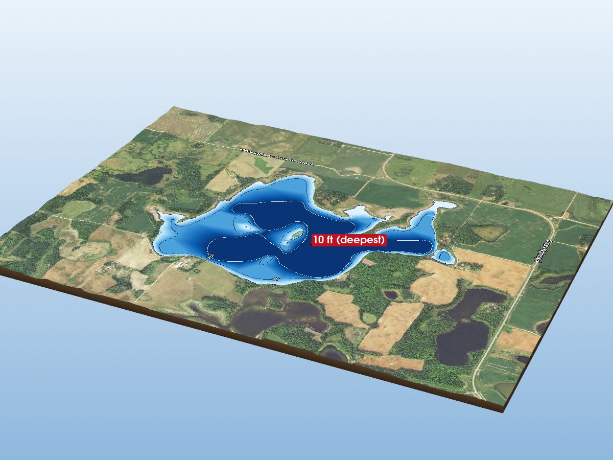 3D depth map of Turtle Lake