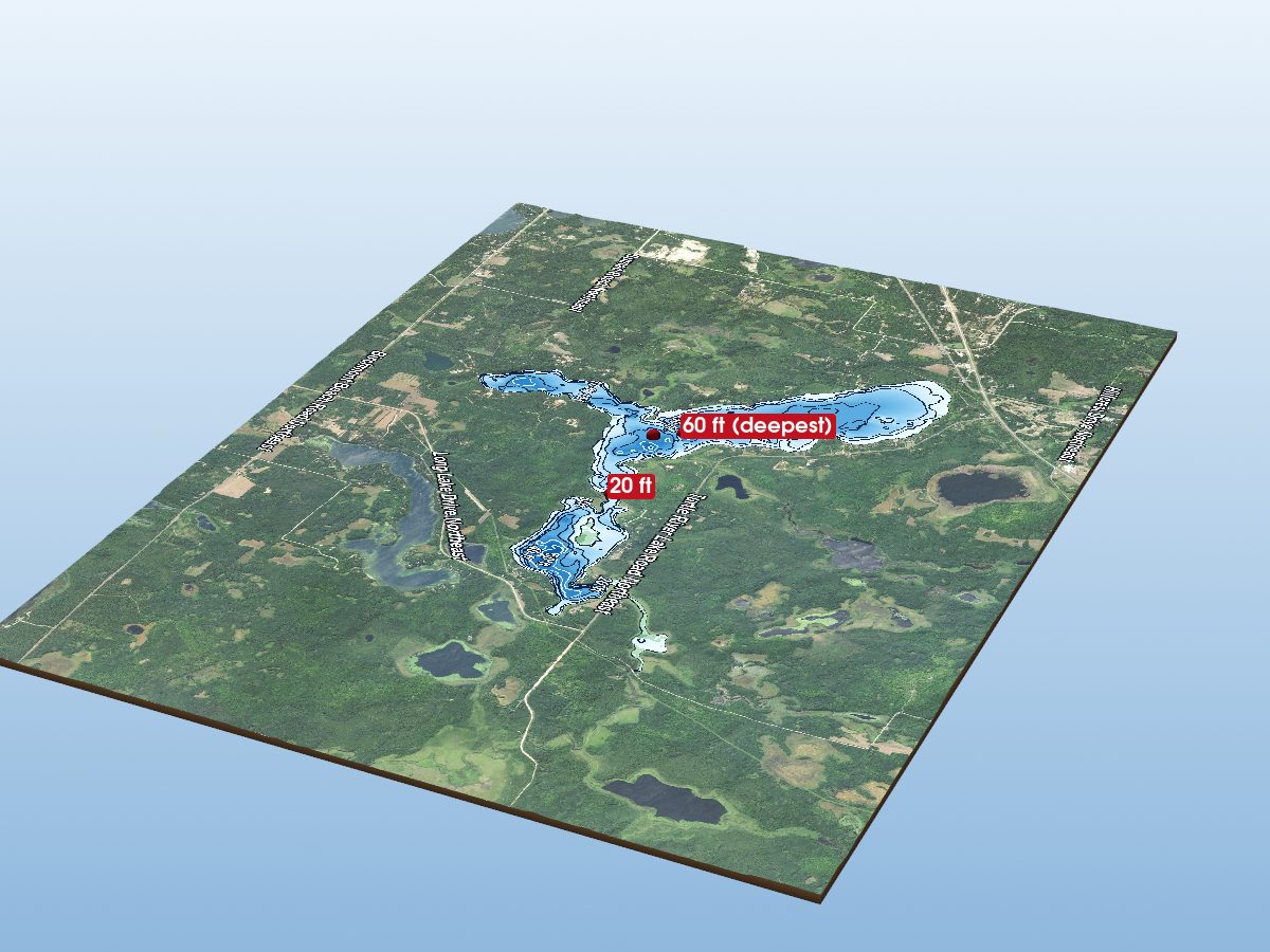 Depth map of Turtle River Lake