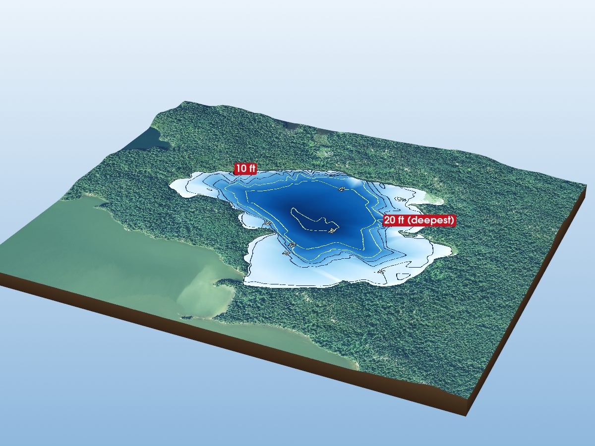 Depth map of Turtlepond Lake