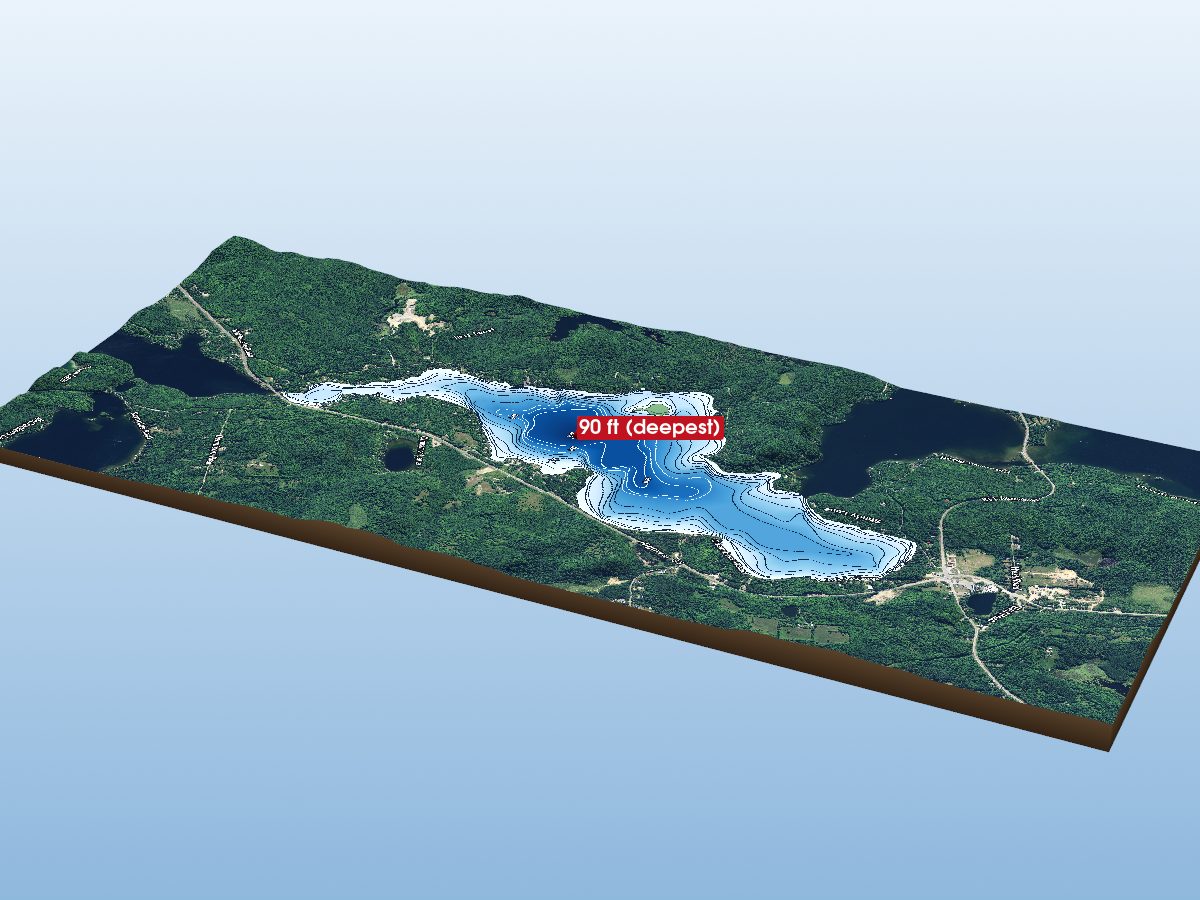 Depth map of Twelve Mile Lake