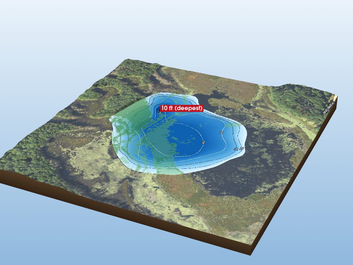 Depth map of Twentyeight Lakes