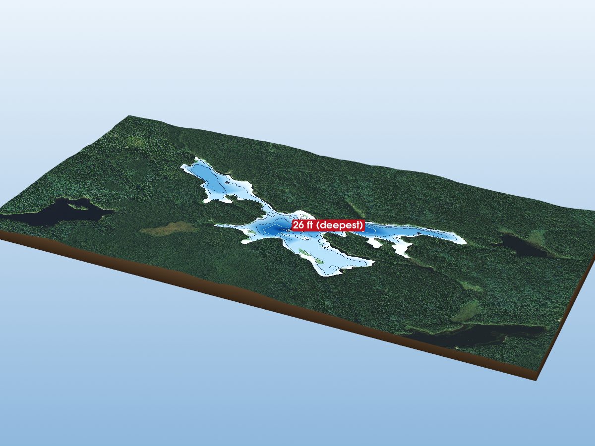 Depth map of Twentythree Mile Lake