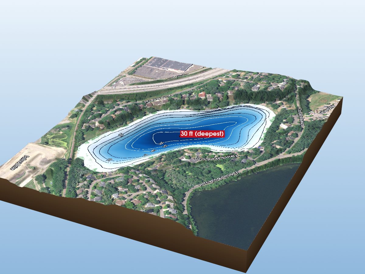 Depth map of Twin Lake