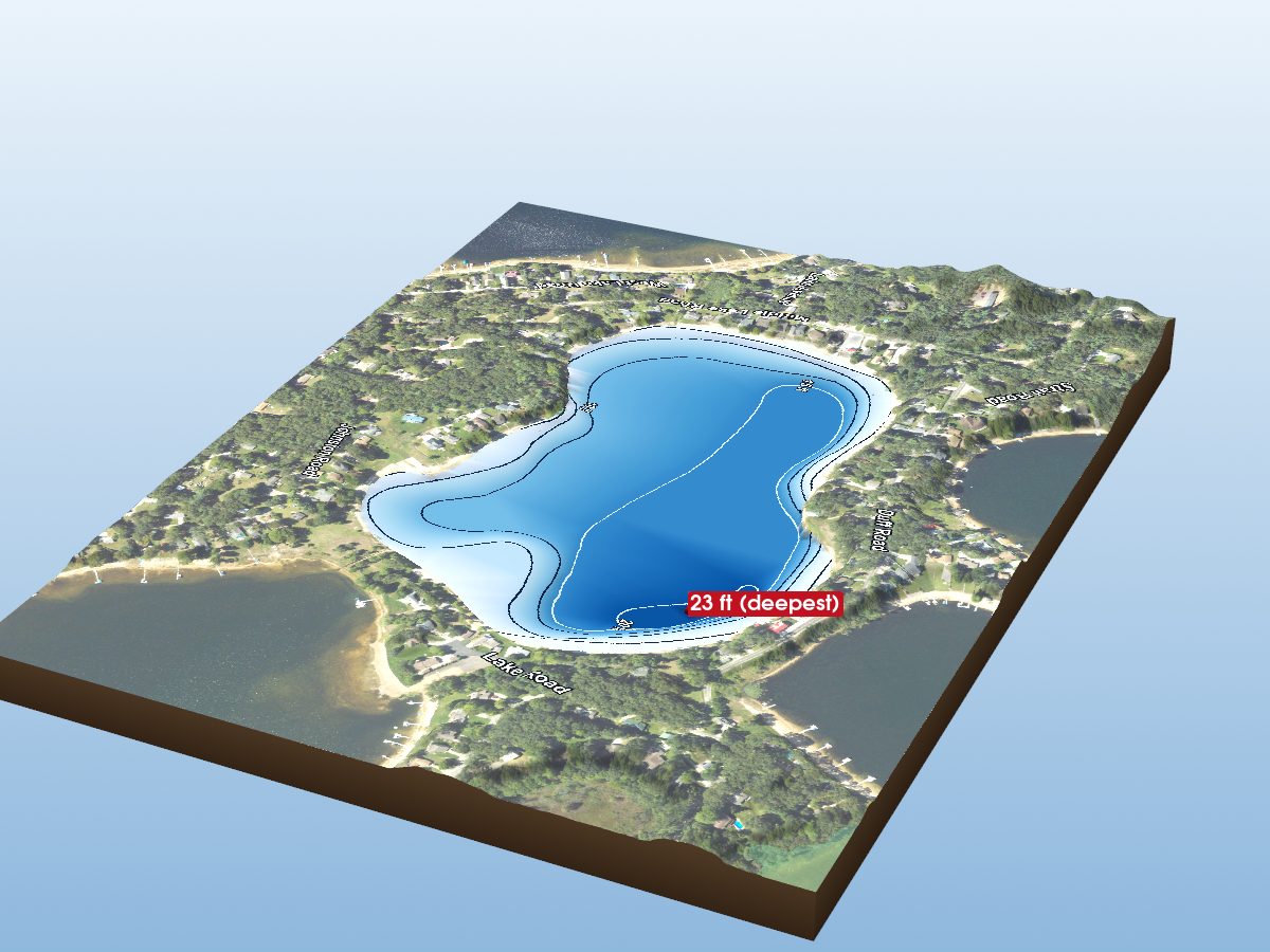 Depth map of Twin Lake (west)