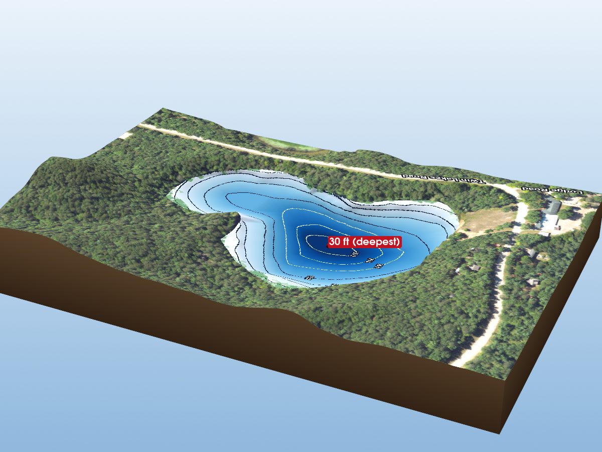 Depth map of Twin Lakes