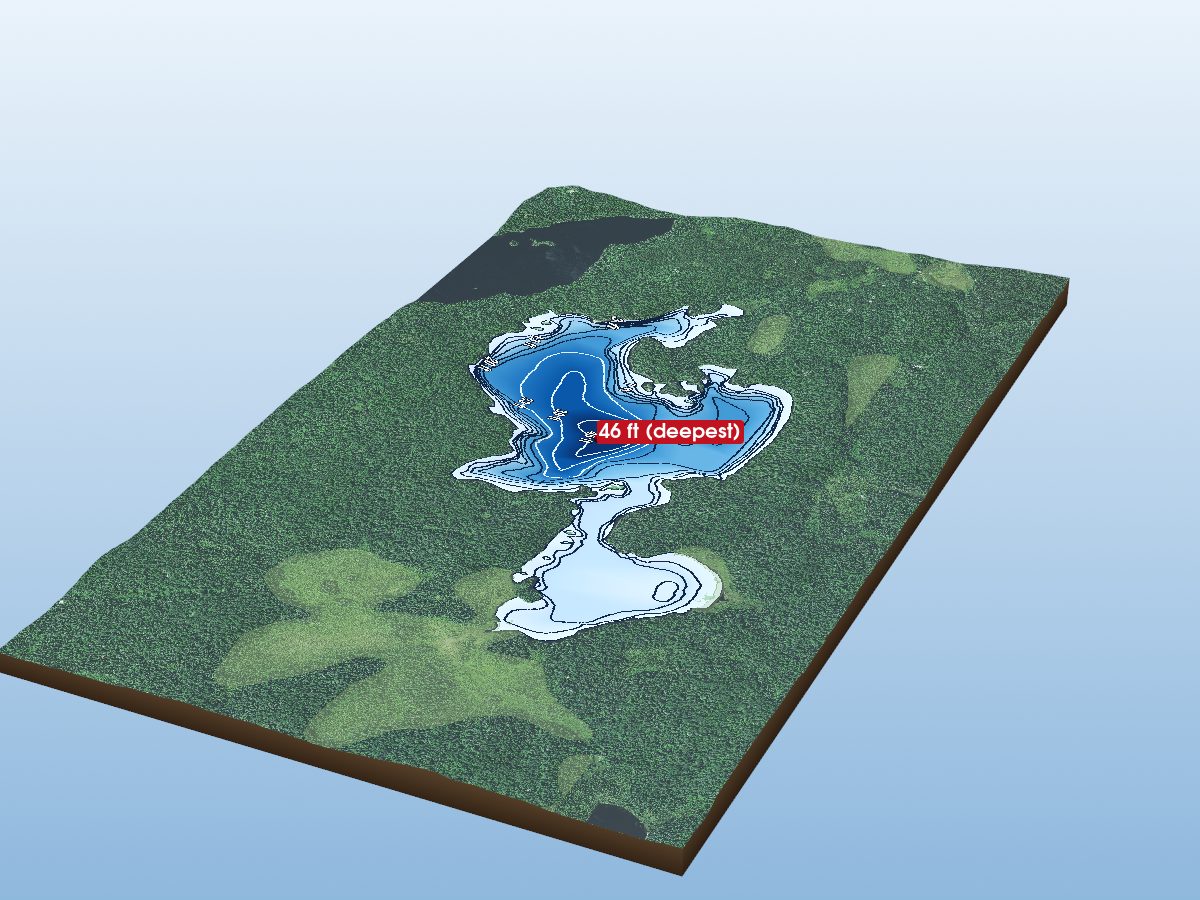 Depth map of Twinhouse Lake