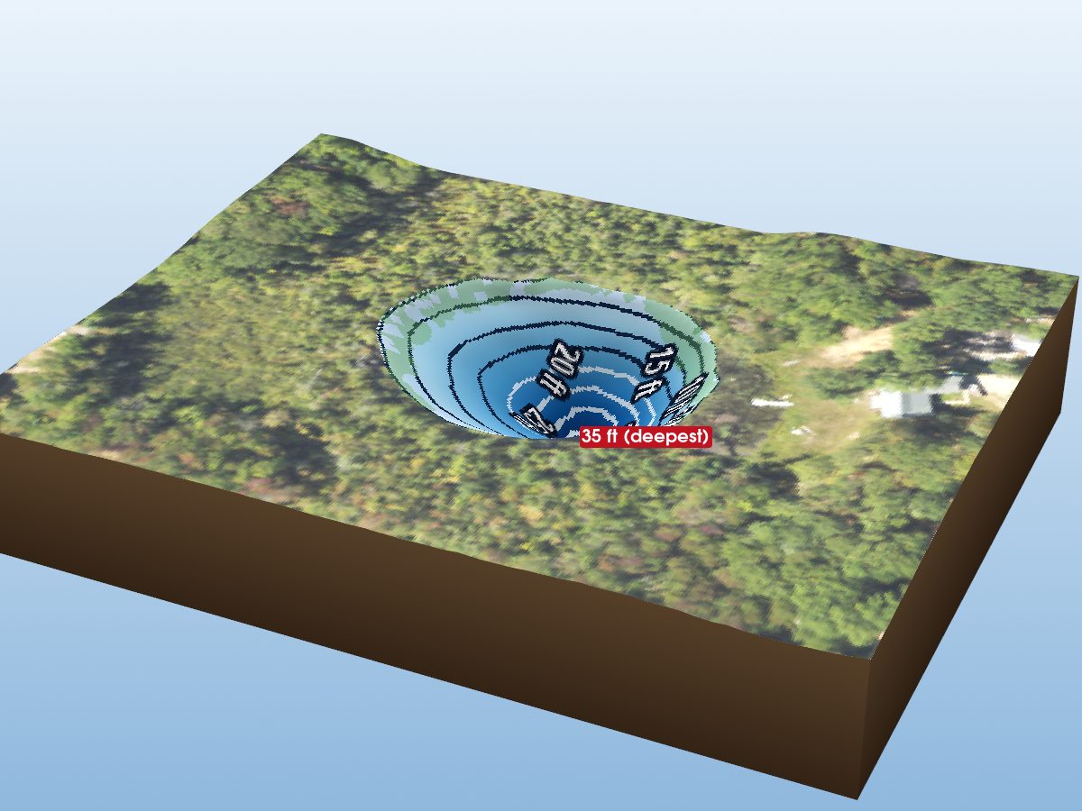 Depth map of Two Bit Lake