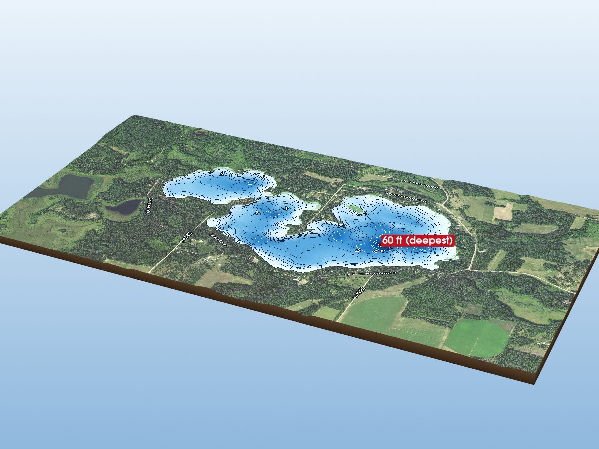 Depth map of Two Inlets Lake