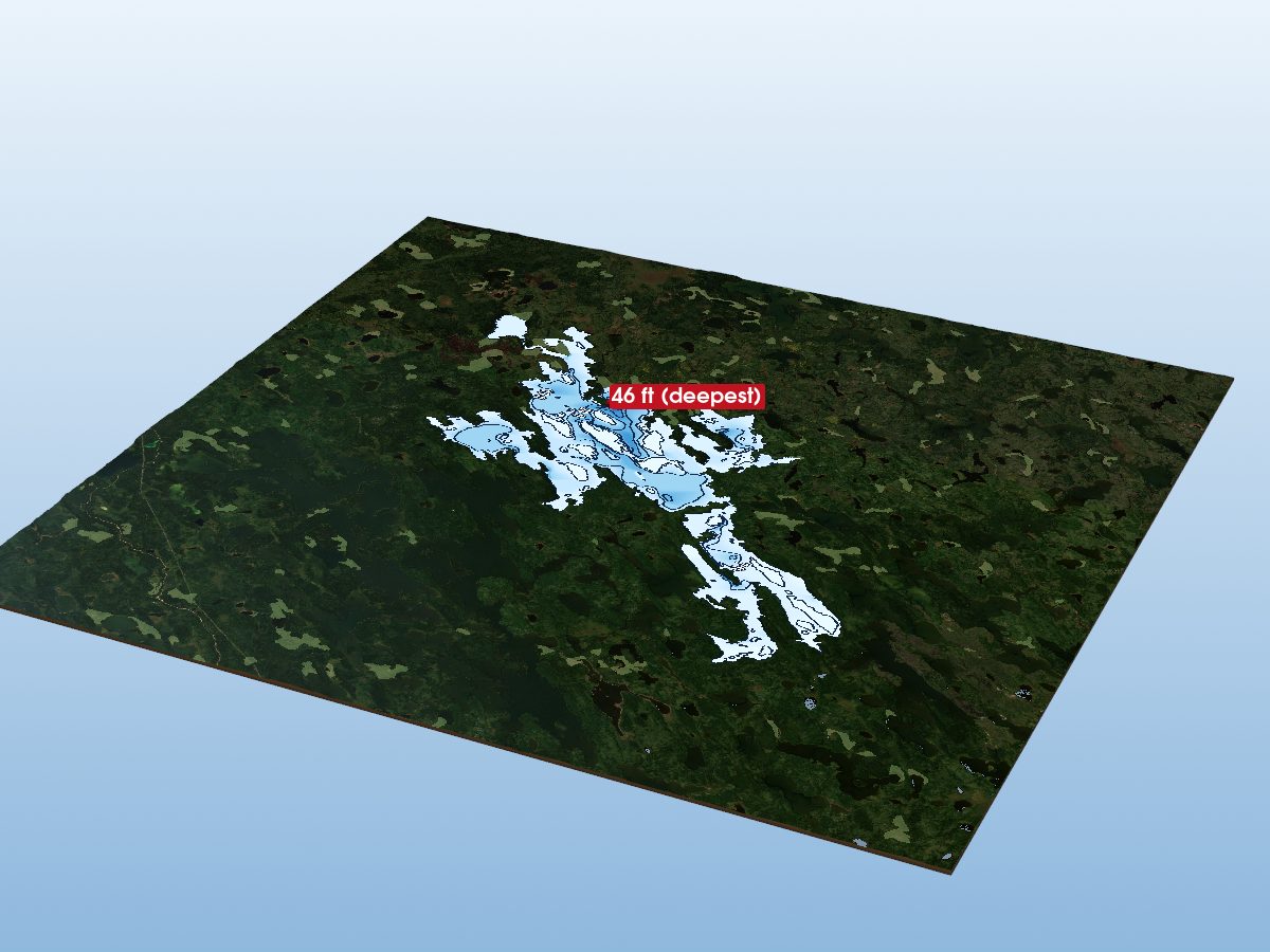 Depth map of Two River Lake