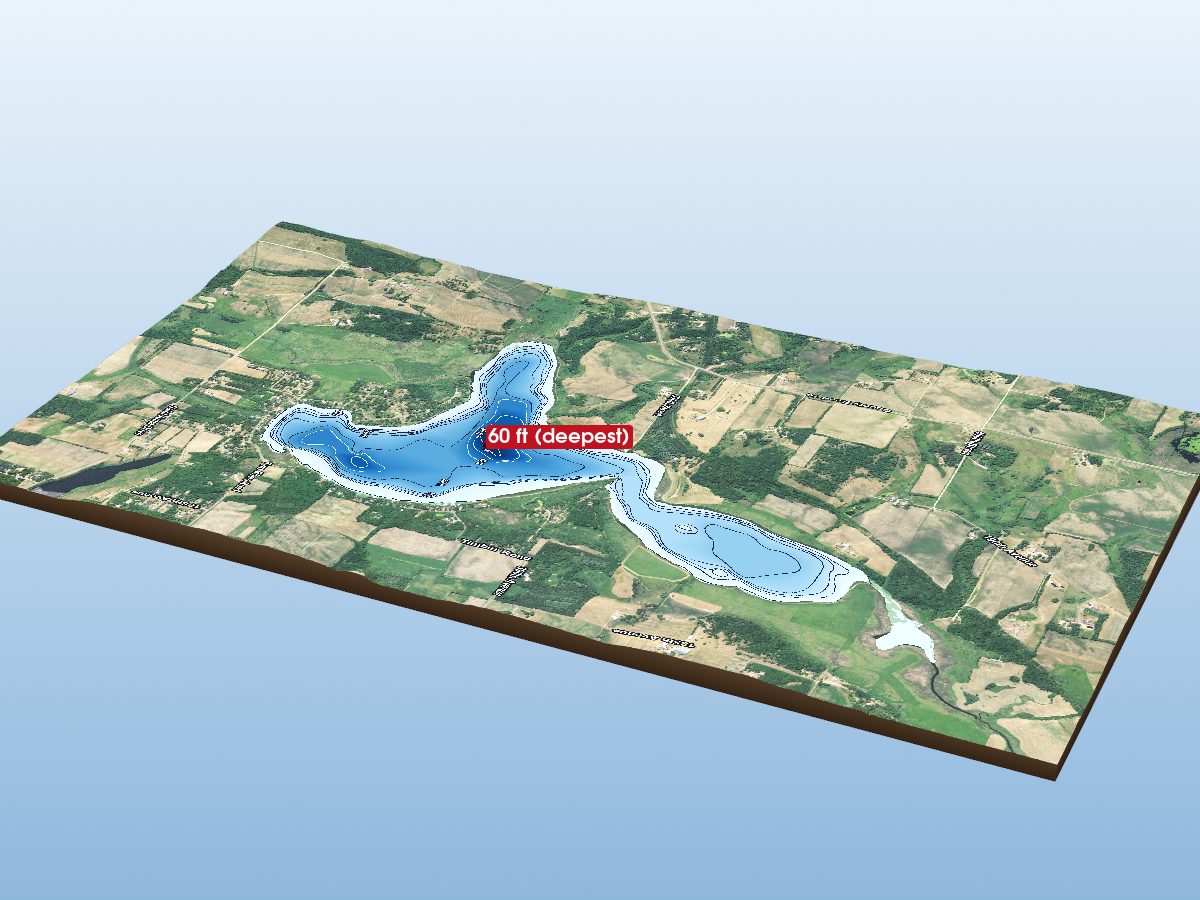 Depth map of Two Rivers Lake