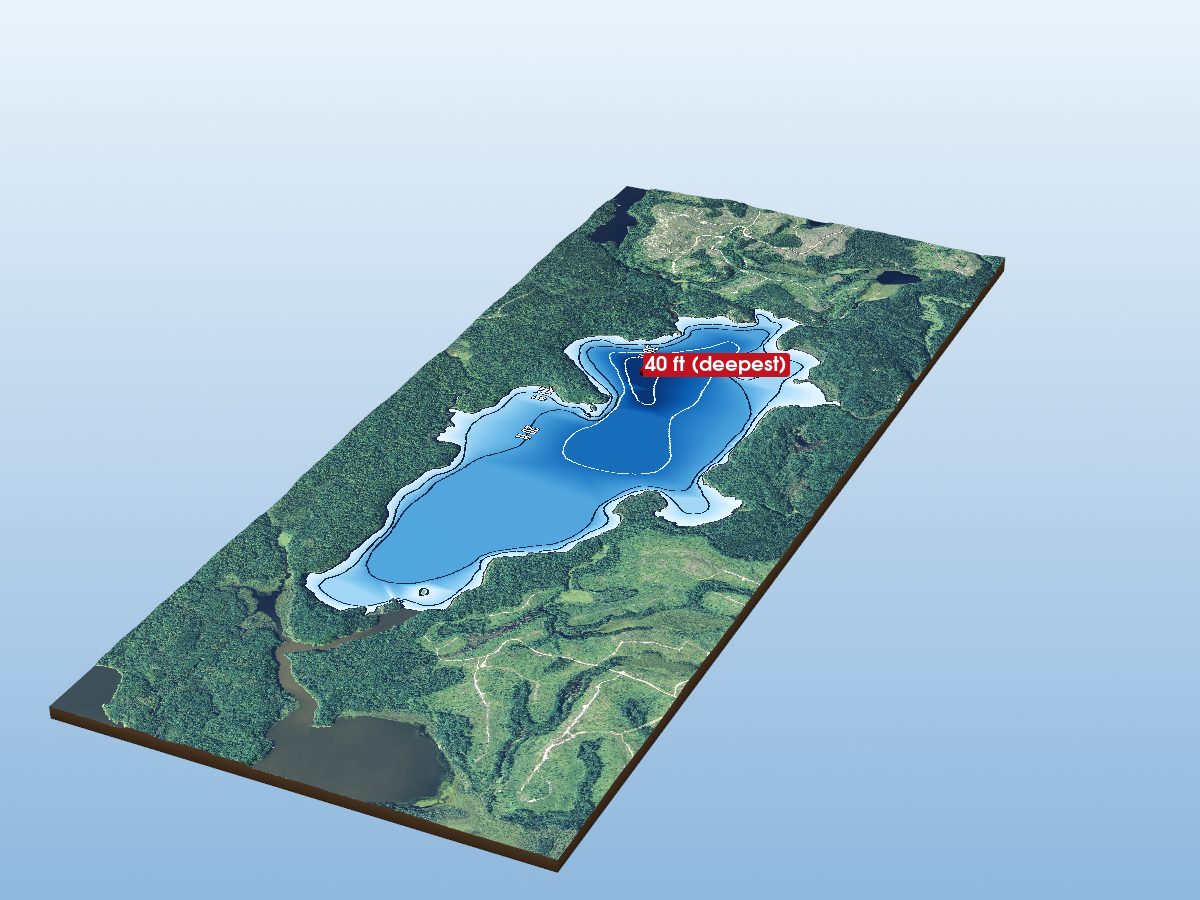 Depth map of Unexpected Lake