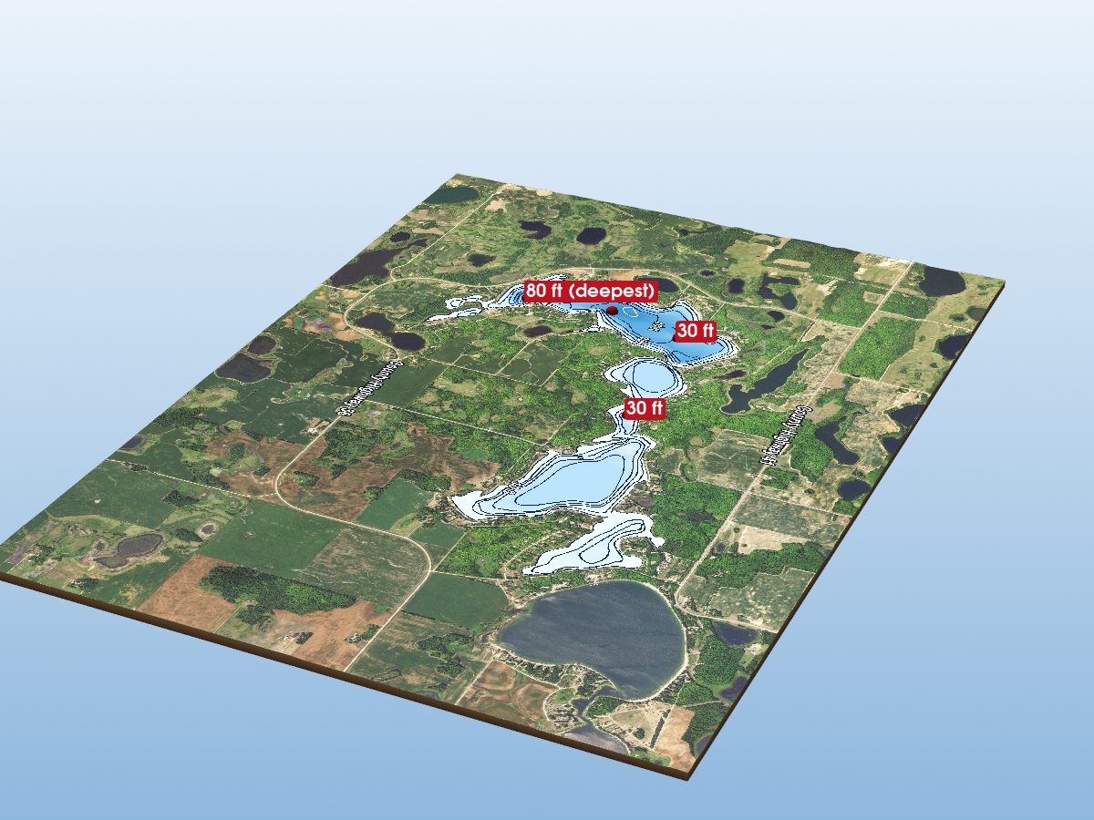3D depth map of Union Lake