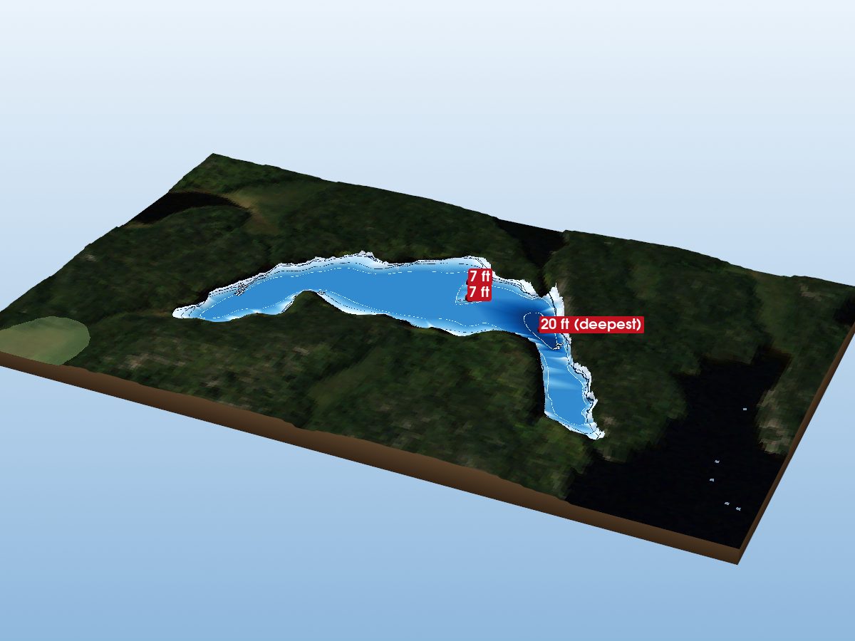 Depth map of Unnamed Lake